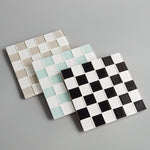 Subtle Art Studios: Glass Tile Decorative Tray in Black and White Checkered