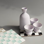 Subtle Art Studios: Glass Tile Decorative Tray in Black and White Checkered