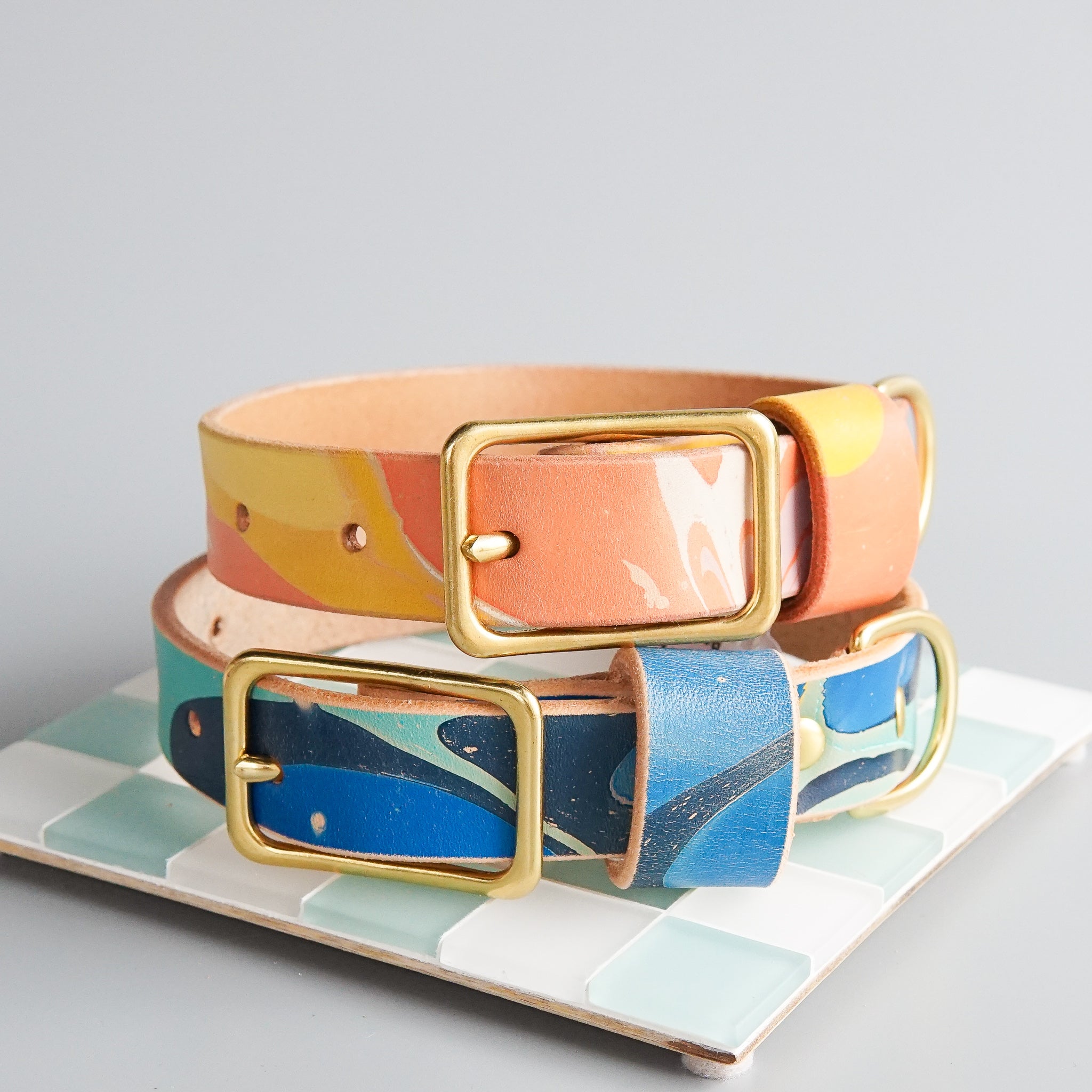 Glad & Young Studio: Hand Marbled Pet Collar
