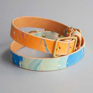 Glad & Young Studio: Hand Marbled Pet Collar