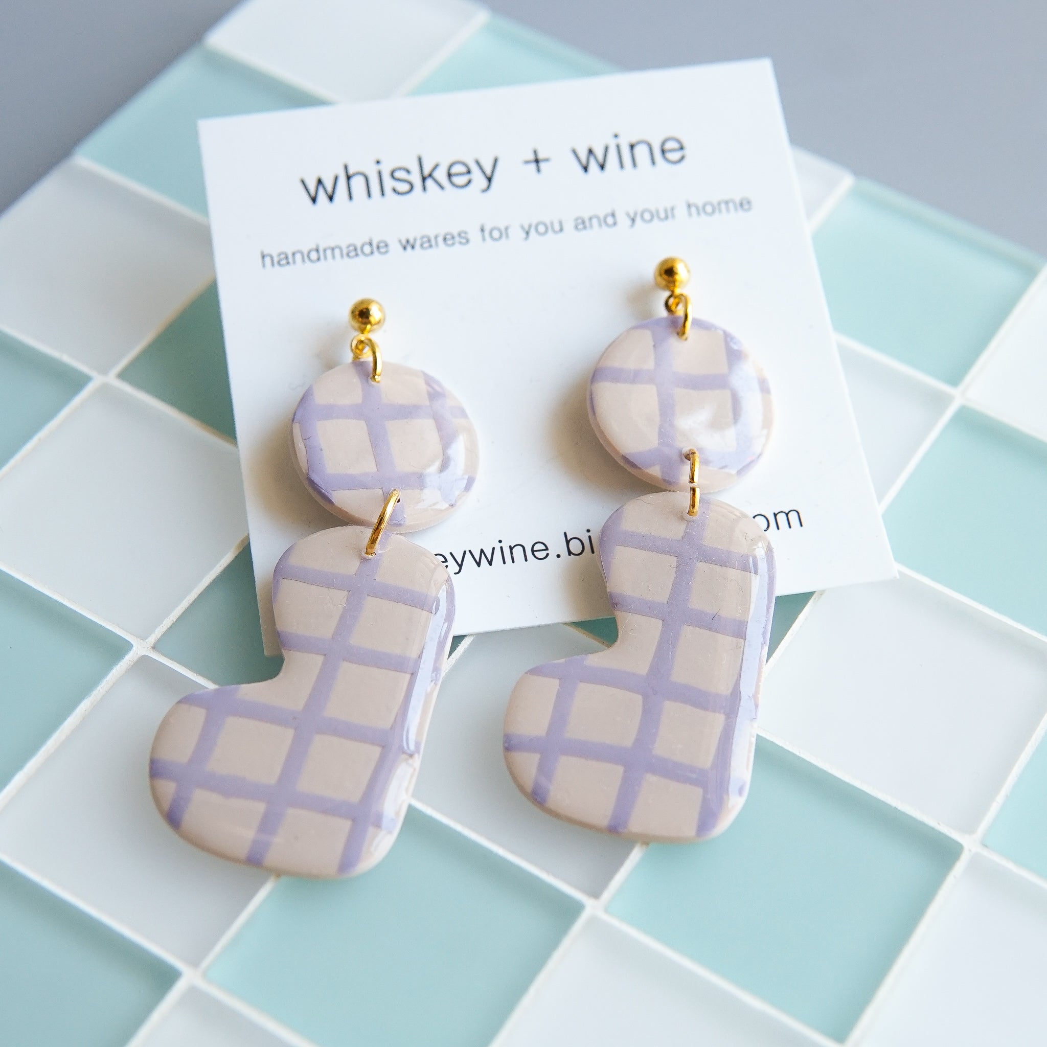 Whiskey and Wine: Willa Grid Earrings