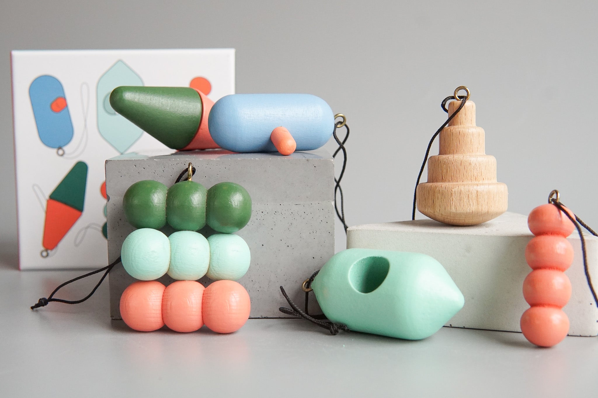 Areaware: Pat Kim Wooden Ornament Set