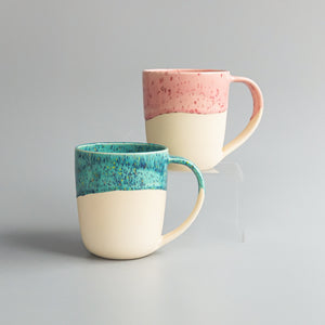 Korai Goods: Speckled Pink and Jade Mugs