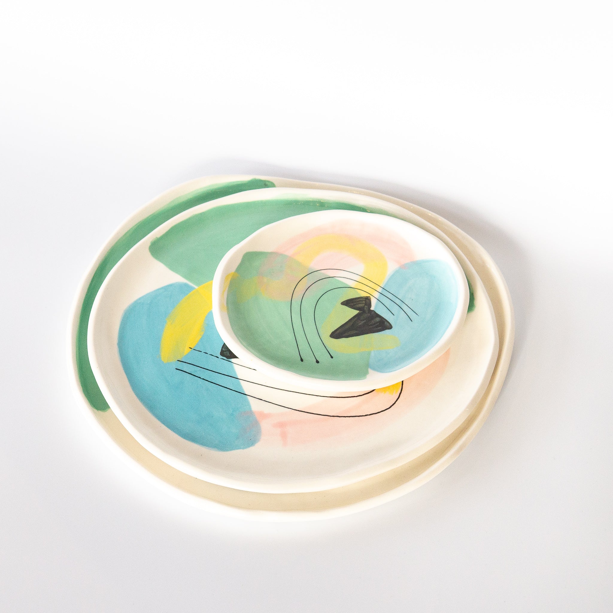 Technicolor Dino: Porcelain Plates