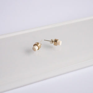 Tiro Tiro: Lumen Earrings Brass and Porcelain (removable stud)