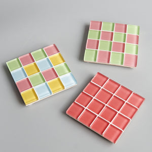 Subtle Art Studios: Glass Tile Coaster in Pink Guava