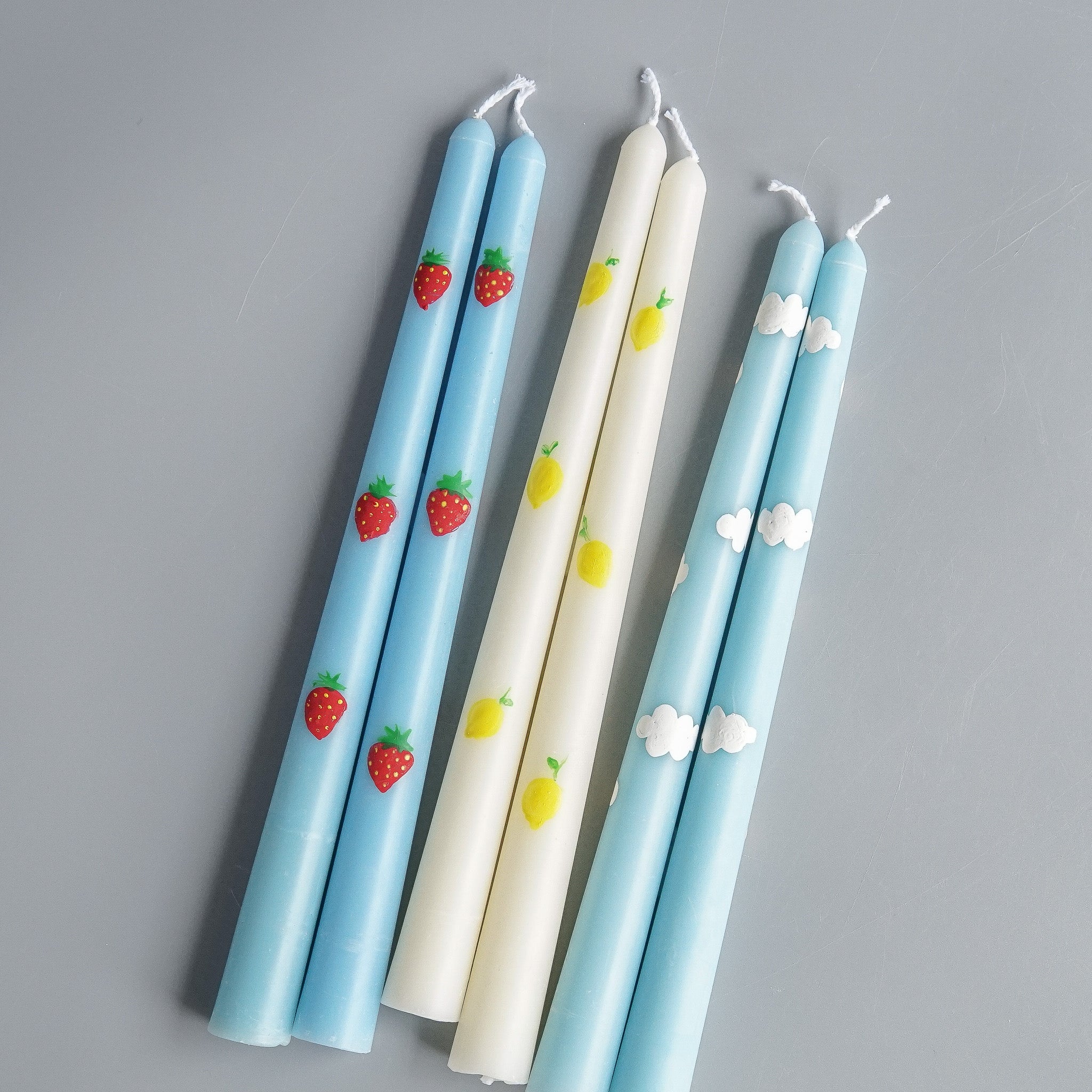 This Candle Is Lit: Hand Painted Candle Pair