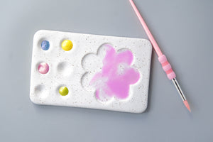 Sarah Bee Pottery: Rectangular Daisy Palette and Brush