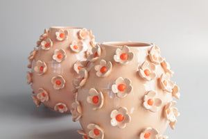 Made RVA: Large Daisy Vase in Peach/ Orange