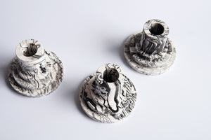 Emily Marlin: Black Marbled Candle Holders (Wales Artist)