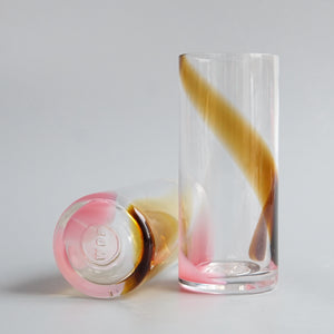 Bow Glass: Highball Glass in Amber & Pink