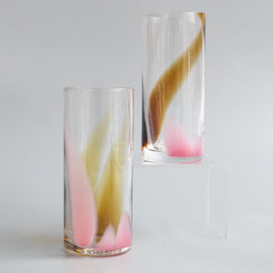 Bow Glass: Highball Glass in Amber & Pink