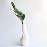 Umlaut Ceramics: White Crinkle Bottle