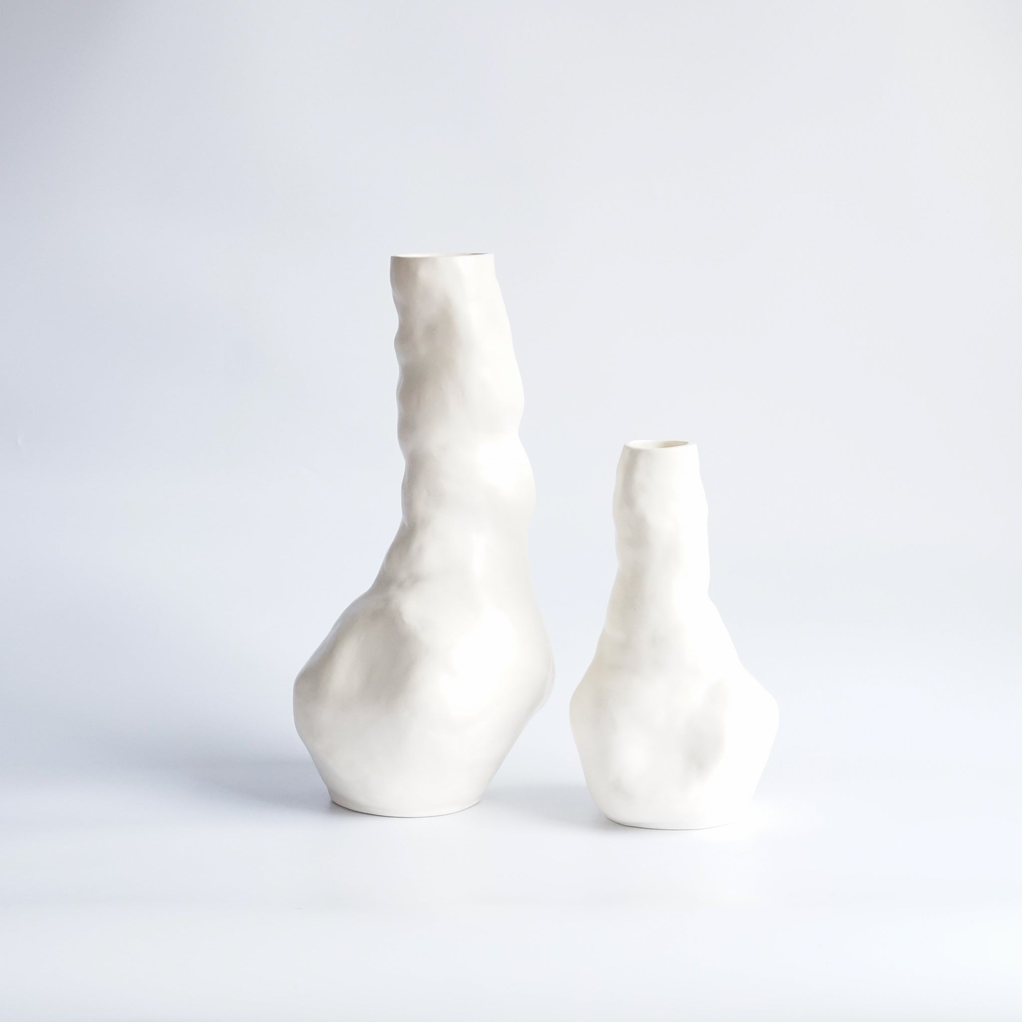 Umlaut Ceramics: White Crinkle Bottle