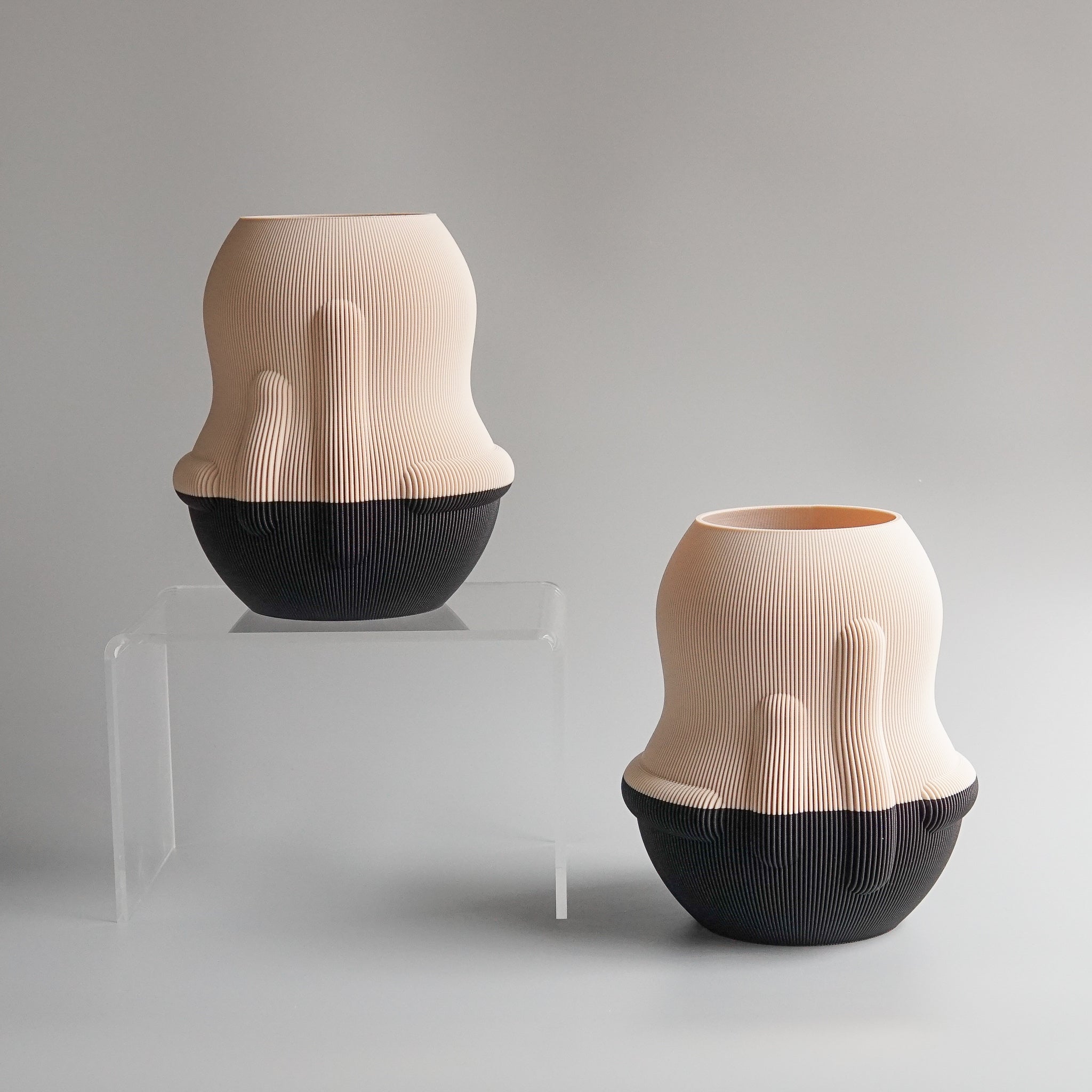 UAU Project: Beige/Black Eggplant Vase (Polish Artist)