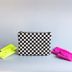 Primecut: Checkered Cowhide Zipper Pouch
