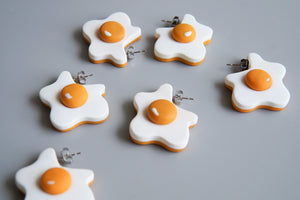YRS: Midnight Snack Earrings, Fried Egg Friend