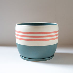 Mantel: Striped Planter with Dish