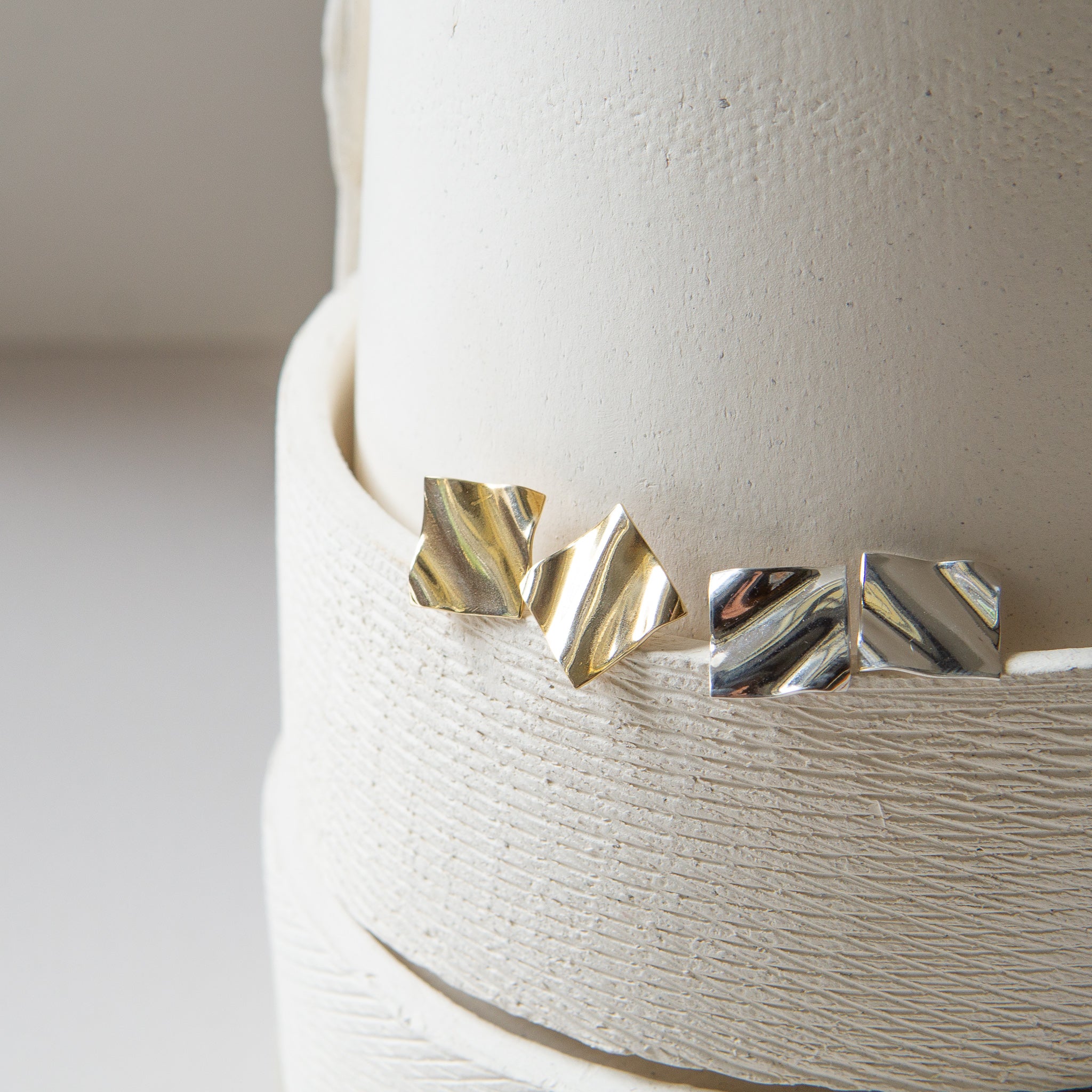 Material Wit: Furrow Stud Earrings