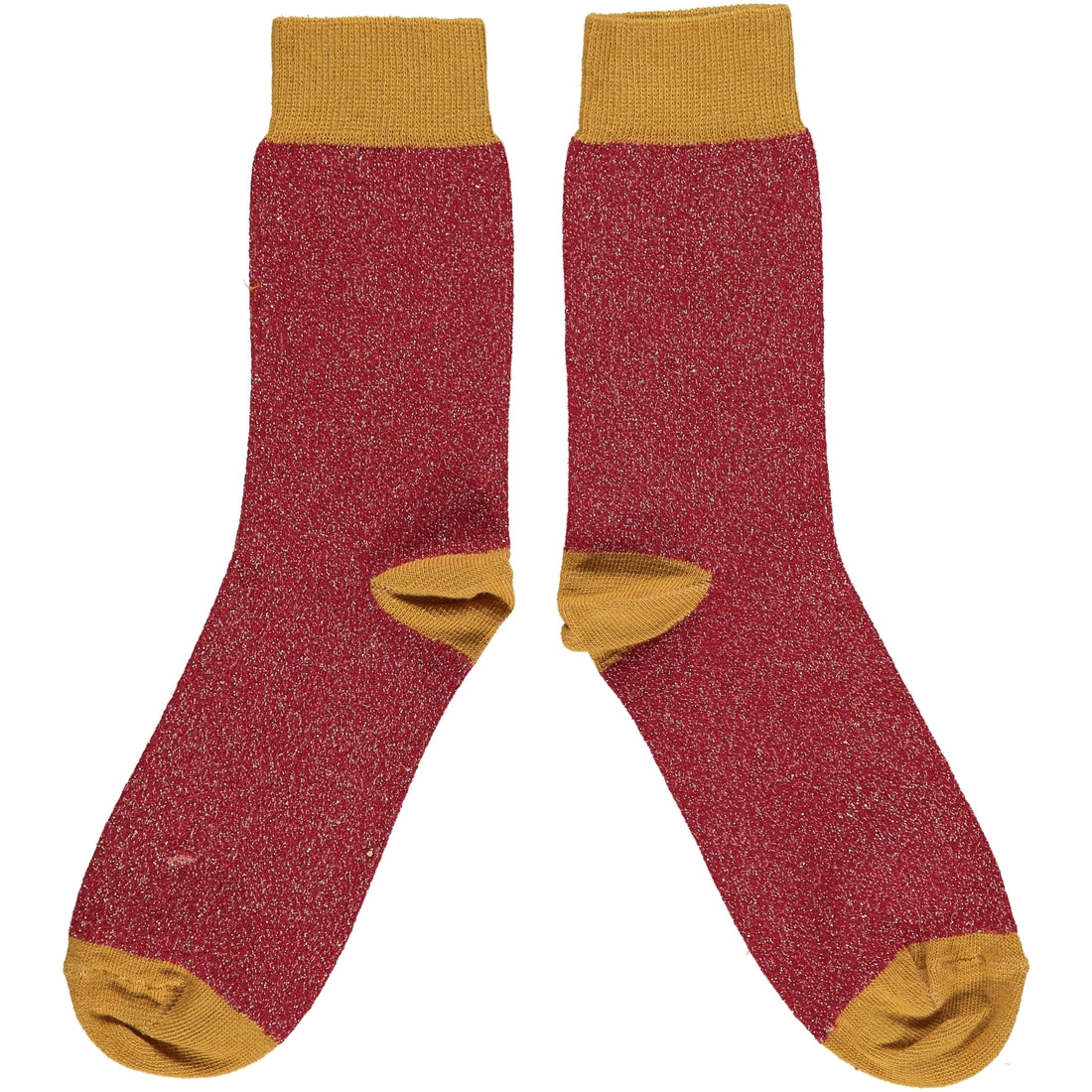 Catherine Tough: Women's Organic Cotton Glitter Crew Sock in Red (Size 6.5-9.5)